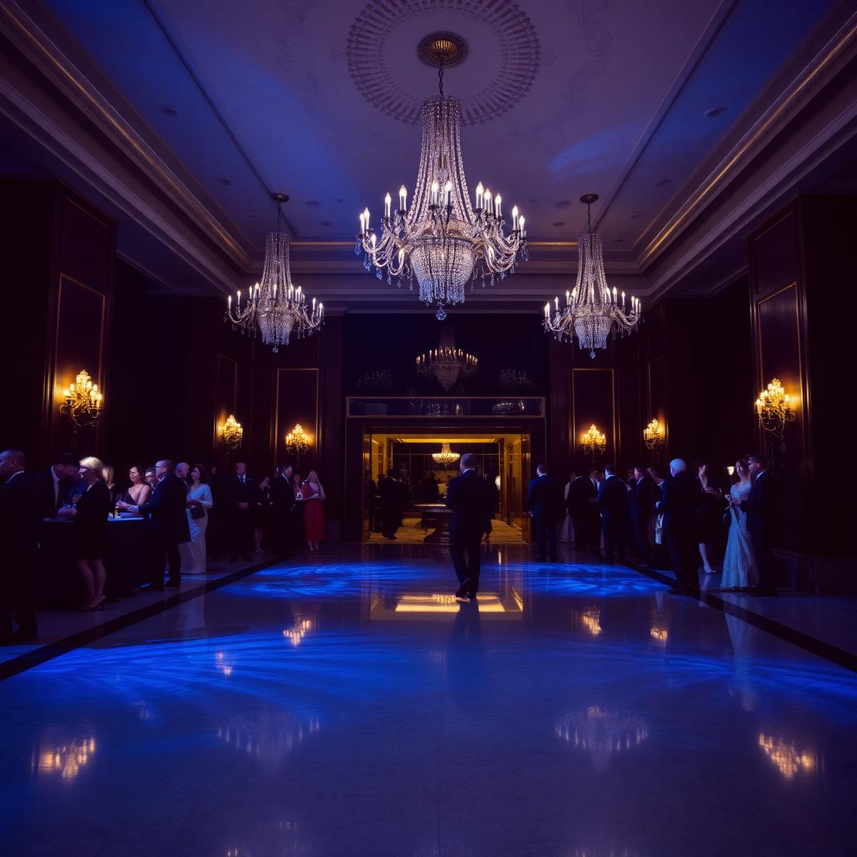 Recepção de evento formal em hotel de luxo